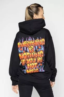 BROKEN PROMISES Airbrush Hoodie Black - BP X Hot Stuff Hoodies