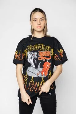 BROKEN PROMISES Shirts Cobra SST Black - BP X Hot Stuff