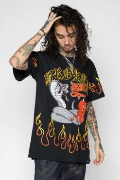 BROKEN PROMISES Shirts Cobra SST Black - BP X Hot Stuff