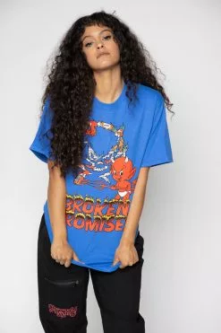 BROKEN PROMISES Ripper Tee Royal Blue - BP X Hot Stuff