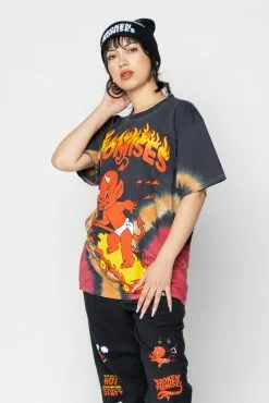 BROKEN PROMISES Hell On Wheels V-Dye Tee - BP X Hot Stuff Shirts