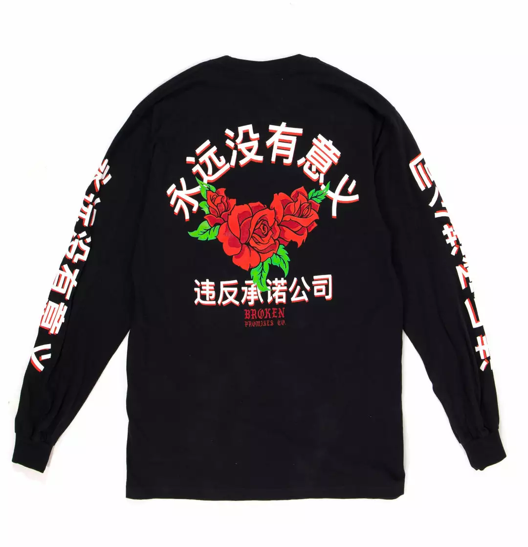 BROKEN PROMISES Forever Kanji L/S Black Shirts