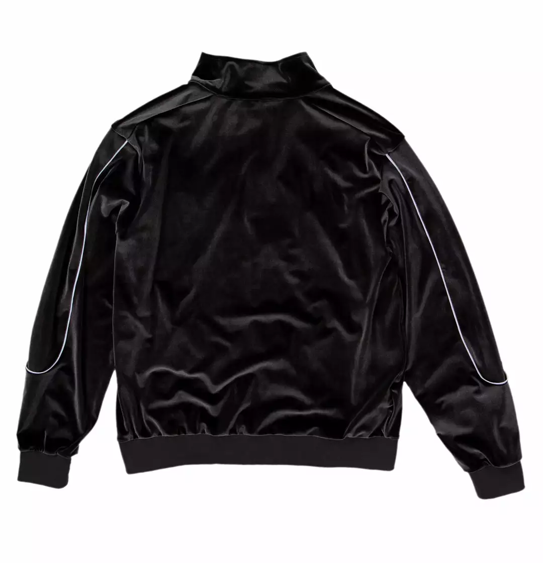 BROKEN PROMISES Sets Graveyard Velour Track Jacket - Charcoal