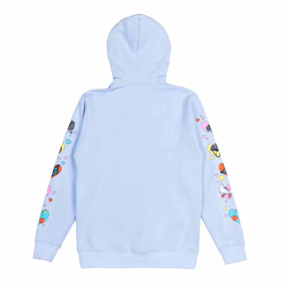 BROKEN PROMISES Hell On Wheels Hoodie Baby Blue