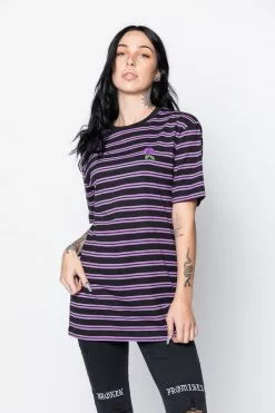 BROKEN PROMISES Thornless Stripe Purple Shirts