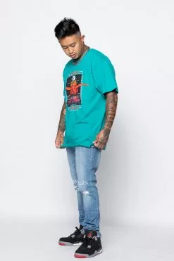 BROKEN PROMISES Micro Chip Tee Teal Shirts