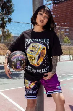 BROKEN PROMISES Shirts Champion Ring Tee Black