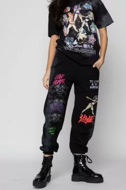 BROKEN PROMISES Love Me More Sweatpants Black