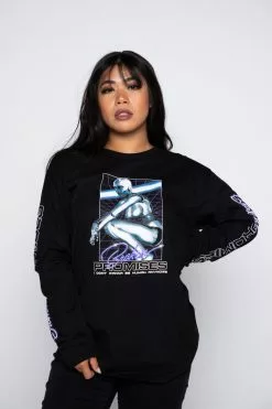 BROKEN PROMISES Shirts Cyborg Girl L/S Black