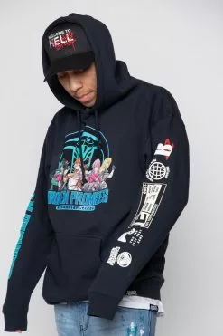 BROKEN PROMISES Let's Fight Hoodie Navy