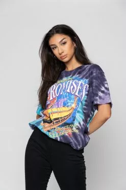 BROKEN PROMISES Up's And Down's Tie Dye Tee Purple