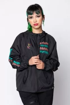 BROKEN PROMISES Destructive Nature Black Windbreaker