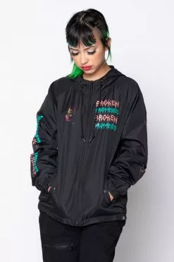 BROKEN PROMISES Destructive Nature Black Windbreaker