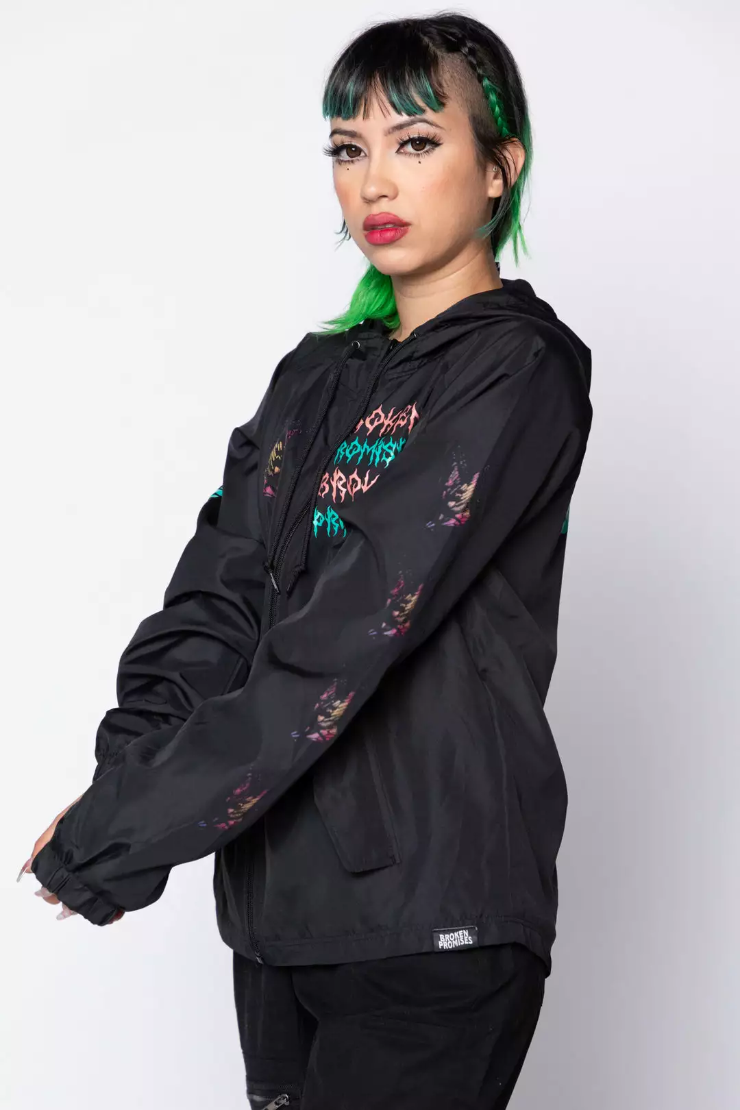 BROKEN PROMISES Destructive Nature Black Windbreaker