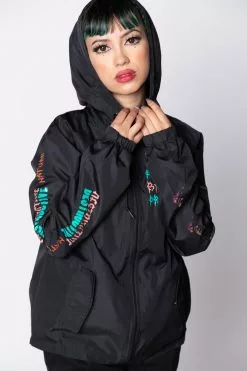 BROKEN PROMISES Destructive Nature Black Windbreaker