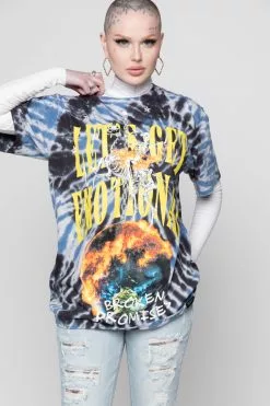 CASH Shirts Let's Get Emotional Tie Dye Tee Blue