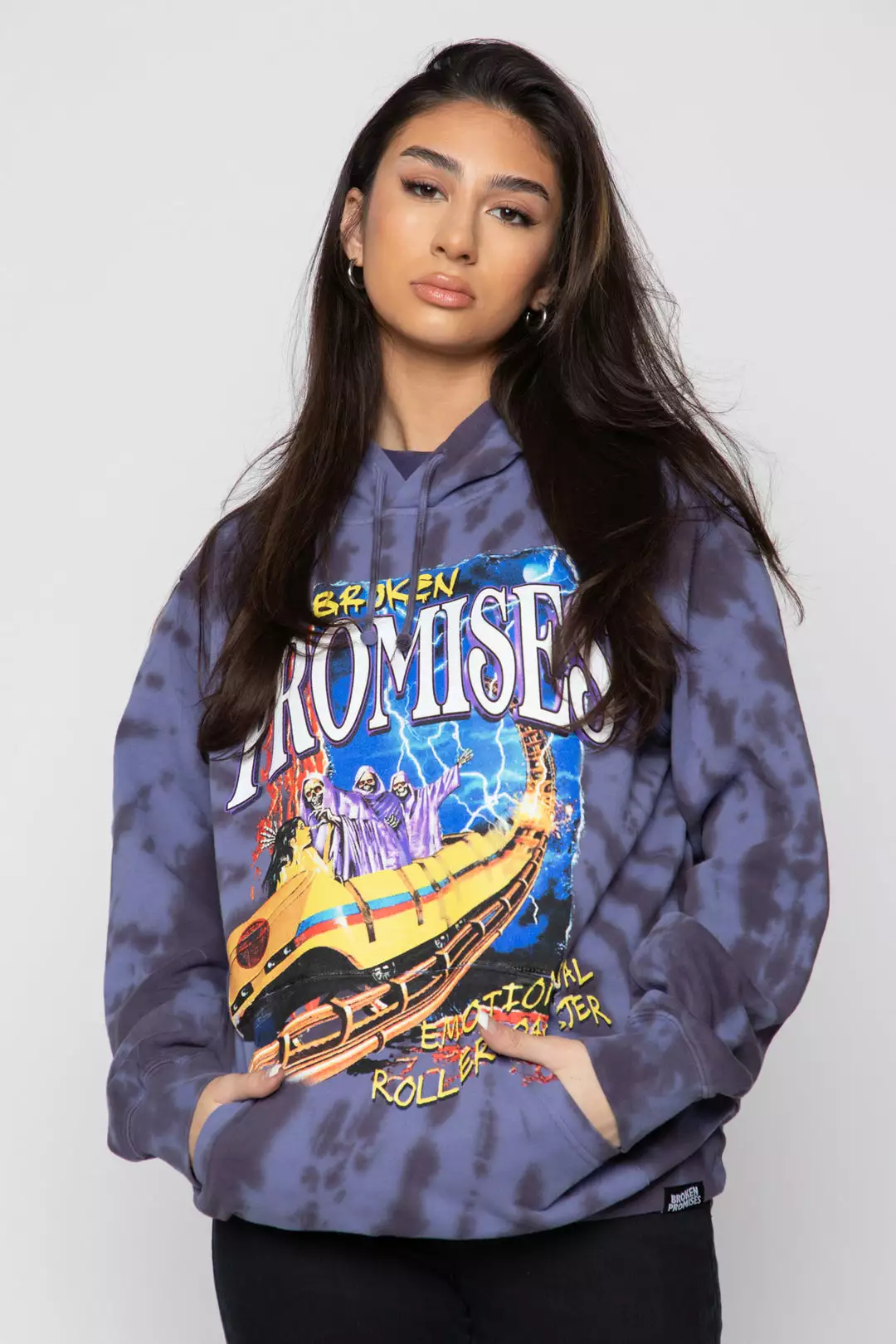 CASH Hoodies Up Down Tie Dye Hoodie Wash Blue