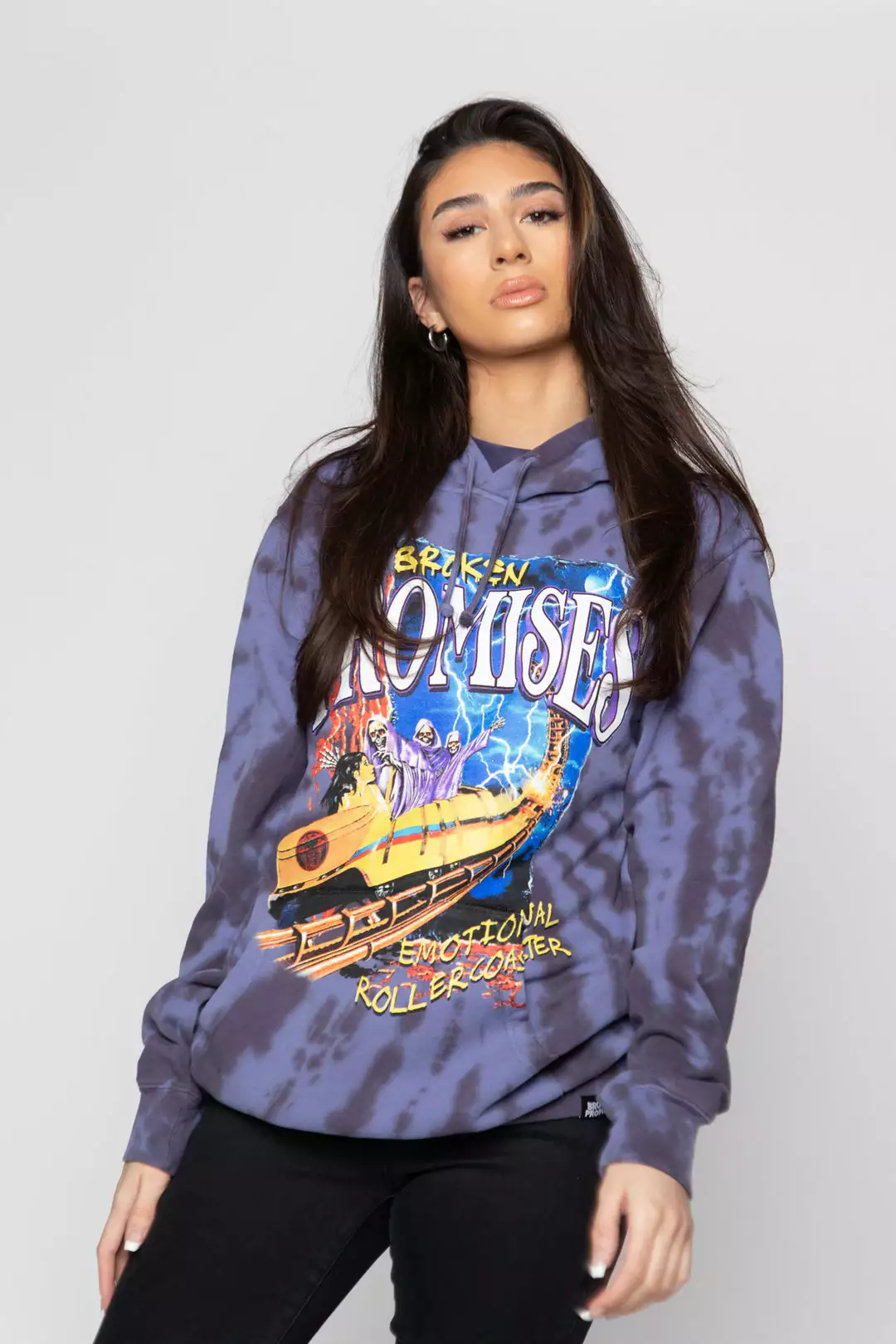 CASH Hoodies Up Down Tie Dye Hoodie Wash Blue