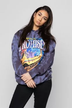 CASH Hoodies Up Down Tie Dye Hoodie Wash Blue