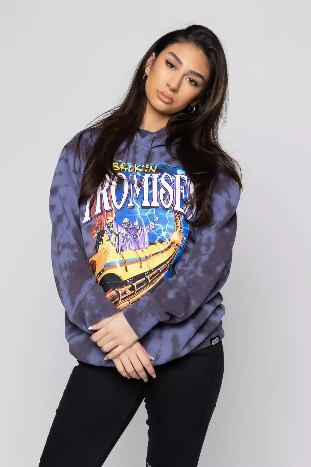 CASH Hoodies Up Down Tie Dye Hoodie Wash Blue