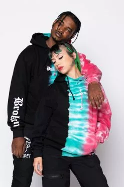 CASH Hoodies Slogan Tri-Color Dye Hoodie