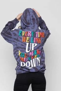 CASH Hoodies Up Down Tie Dye Hoodie Wash Blue