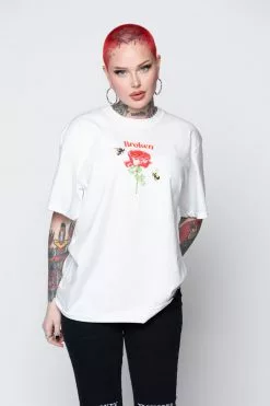 BROKEN PROMISES Shirts Happy On The Outside S/S White