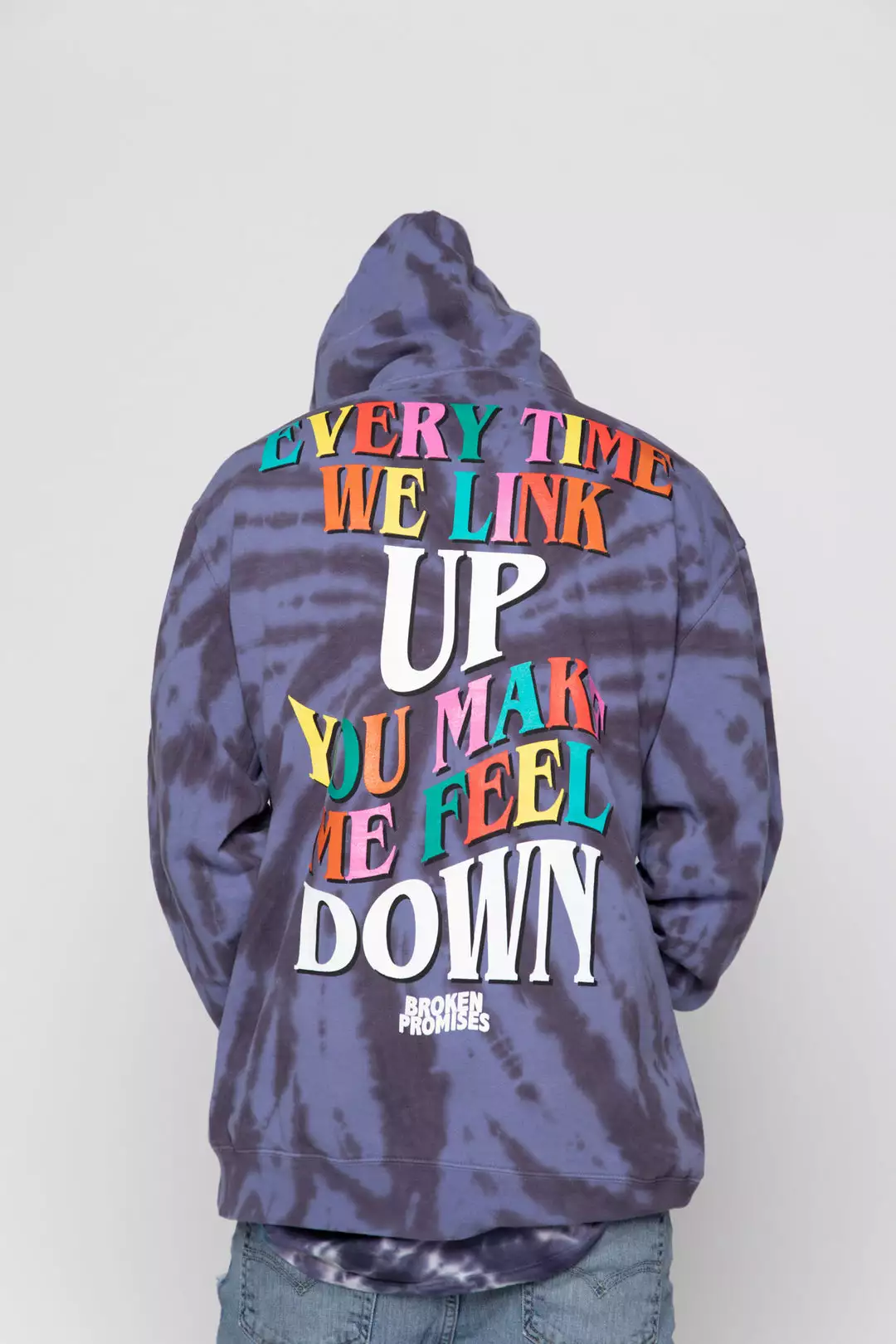 CASH Hoodies Up Down Tie Dye Hoodie Wash Blue