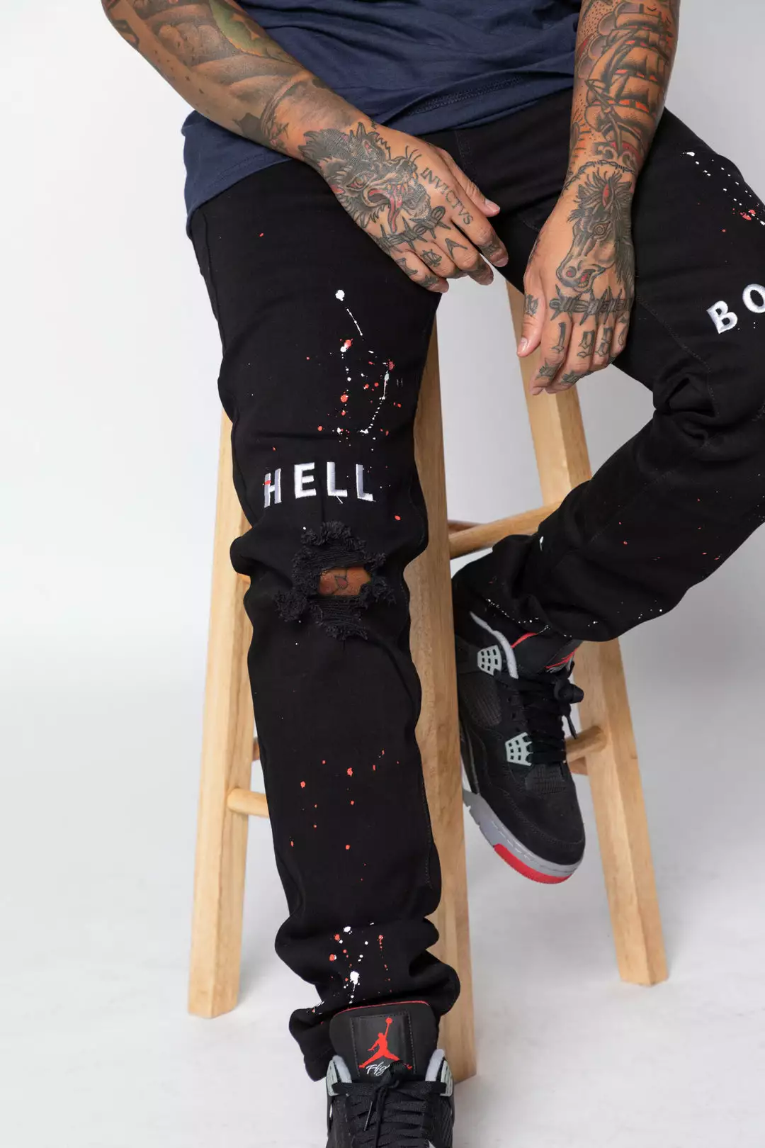 CASH Hell Bound Spatter Denim Bottoms
