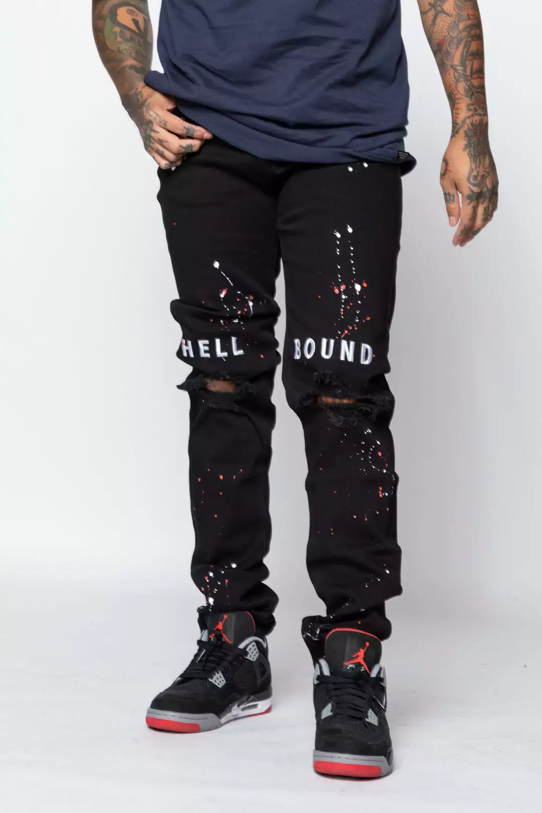 CASH Hell Bound Spatter Denim Bottoms