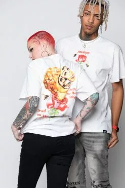 BROKEN PROMISES Shirts Happy On The Outside S/S White