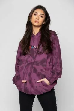 BROKEN PROMISES Hoodies Emotional Spiral Dye Hoodie Wash Purple