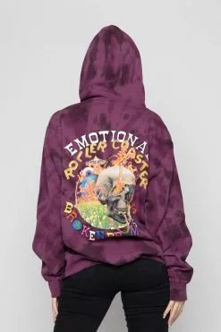BROKEN PROMISES Hoodies Emotional Spiral Dye Hoodie Wash Purple