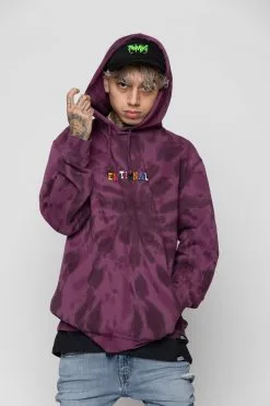 BROKEN PROMISES Hoodies Emotional Spiral Dye Hoodie Wash Purple