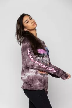 BROKEN PROMISES Shirts Thrill Ride Tie Dye Long Sleeve Purple
