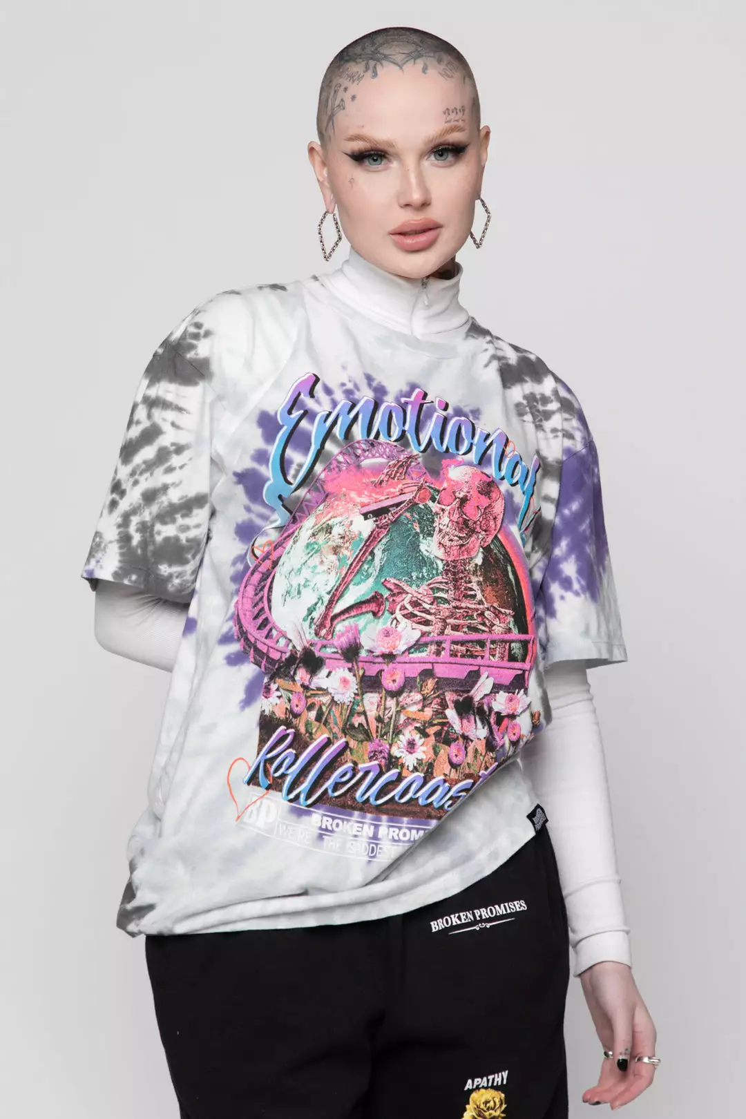 BROKEN PROMISES Shirts Saddest Crew Tie Dye Tee