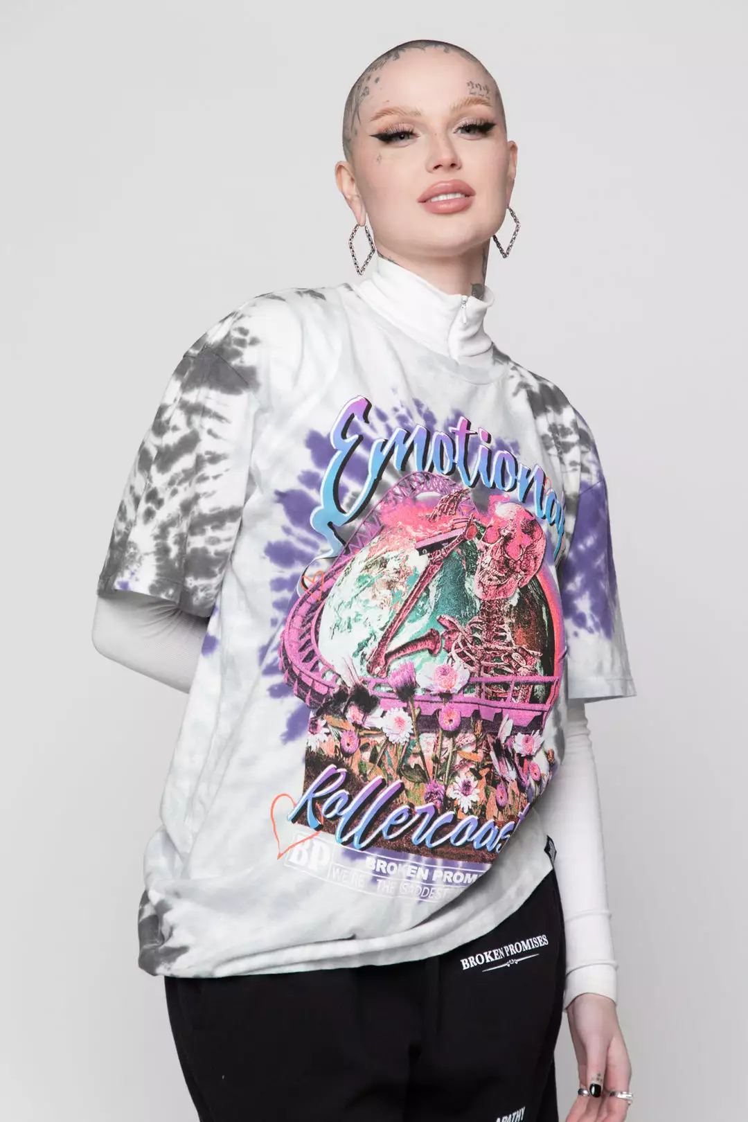 BROKEN PROMISES Shirts Saddest Crew Tie Dye Tee