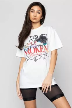 BROKEN PROMISES Shirts Pillow Talk SST White