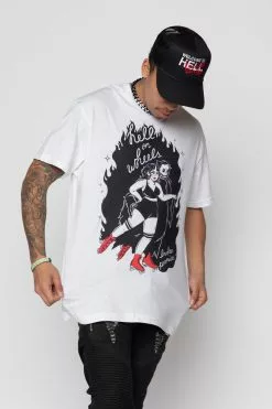 BROKEN PROMISES Roll With Me Tee White