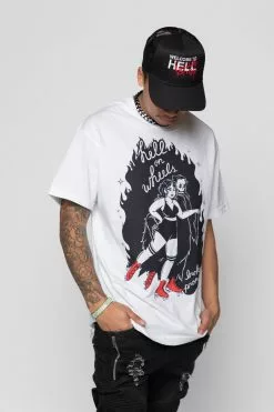 BROKEN PROMISES Roll With Me Tee White