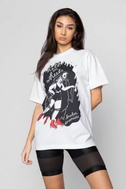 BROKEN PROMISES Roll With Me Tee White