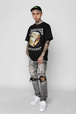 BROKEN PROMISES Shirts Champion Ring Tee Black