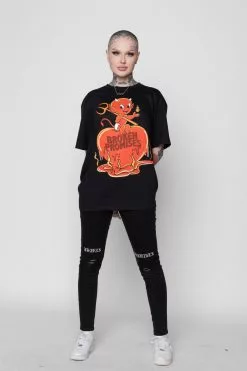 BROKEN PROMISES Burn Me SST Black - BP X Hot Stuff Shirts