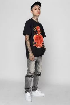 BROKEN PROMISES Burn Me SST Black - BP X Hot Stuff Shirts