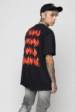 BROKEN PROMISES Burn Me SST Black - BP X Hot Stuff Shirts