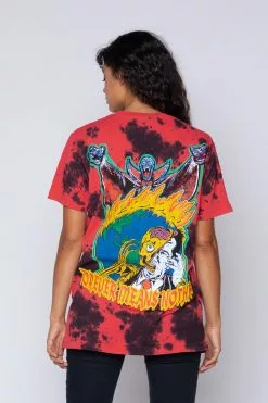 BROKEN PROMISES Shirts Never Forgive Red/Blk Crystal Wash Tee