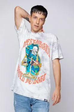 BROKEN PROMISES Never Forgive Grey Smoke Dye Tee