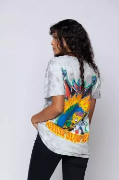 BROKEN PROMISES Never Forgive Grey Smoke Dye Tee