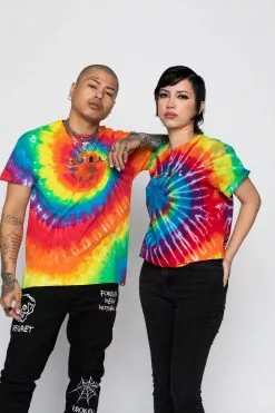 BROKEN PROMISES Emotional Rollercoaster Rainbow Tie Dye Tee Shirts