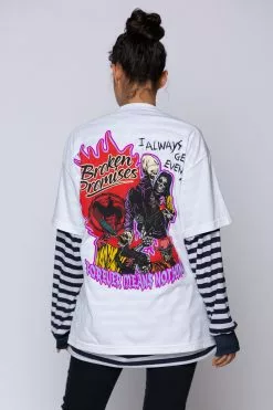 BROKEN PROMISES Shirts Get Even Tee White